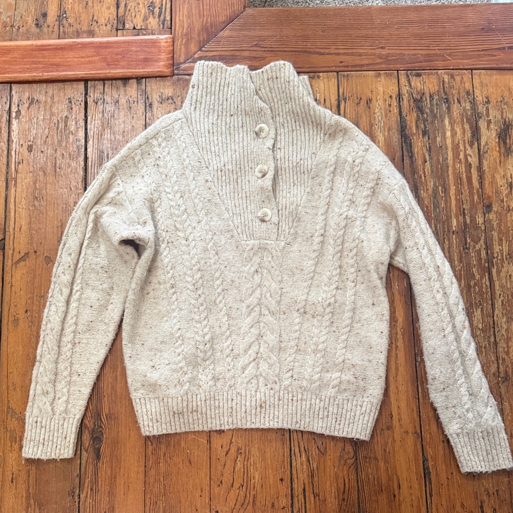 Old Navy Cream Cable Knit Turtleneck Sweater